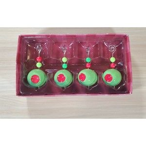 Department 56 Christmas‎ OLIVES Porcelain Place Card Holders 4 Set Green